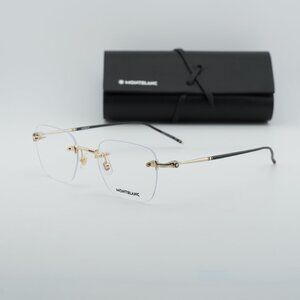 Montblanc MB0130O 002 Square Eyeglasses – Gold 53mm